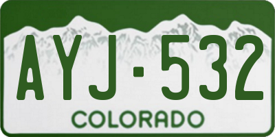 CO license plate AYJ532