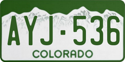 CO license plate AYJ536