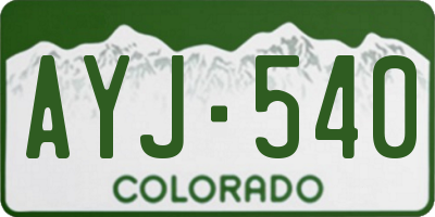 CO license plate AYJ540