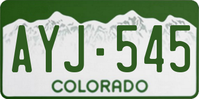 CO license plate AYJ545