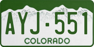CO license plate AYJ551