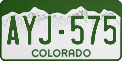 CO license plate AYJ575