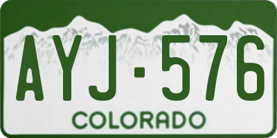 CO license plate AYJ576