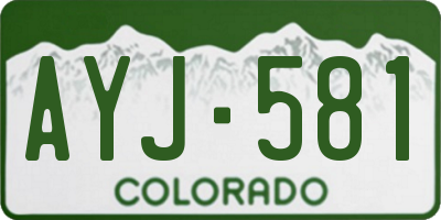 CO license plate AYJ581