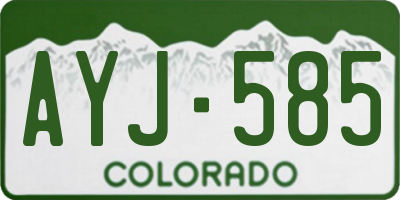 CO license plate AYJ585