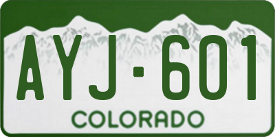 CO license plate AYJ601