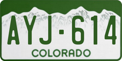 CO license plate AYJ614
