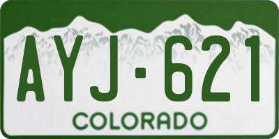 CO license plate AYJ621