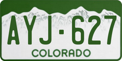 CO license plate AYJ627