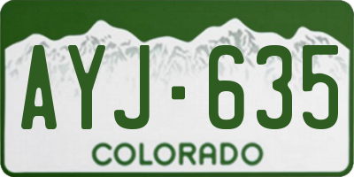CO license plate AYJ635