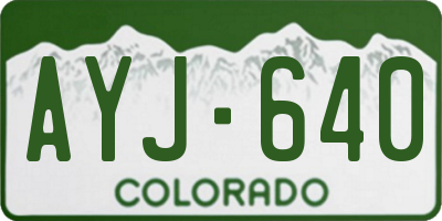CO license plate AYJ640