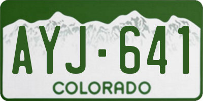 CO license plate AYJ641