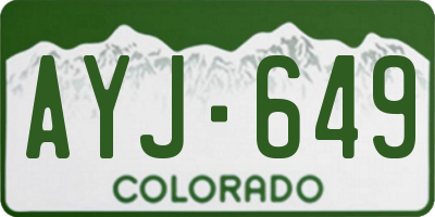 CO license plate AYJ649