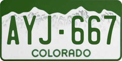 CO license plate AYJ667