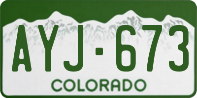 CO license plate AYJ673