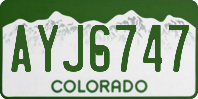 CO license plate AYJ6747