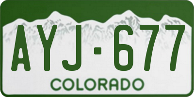 CO license plate AYJ677