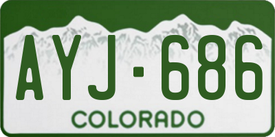 CO license plate AYJ686