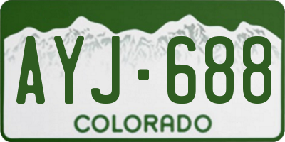 CO license plate AYJ688