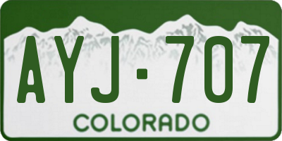 CO license plate AYJ707