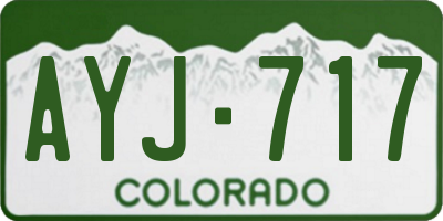 CO license plate AYJ717