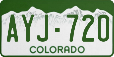 CO license plate AYJ720