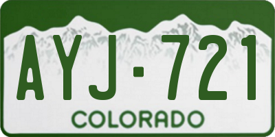 CO license plate AYJ721