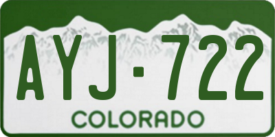CO license plate AYJ722