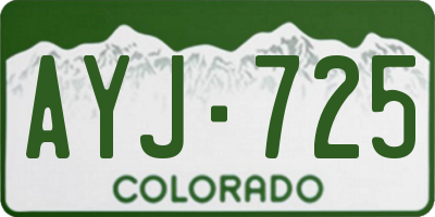 CO license plate AYJ725