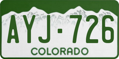 CO license plate AYJ726