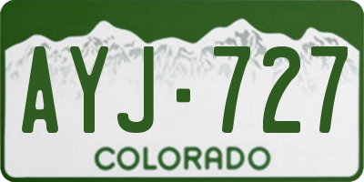 CO license plate AYJ727