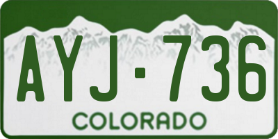 CO license plate AYJ736