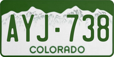 CO license plate AYJ738