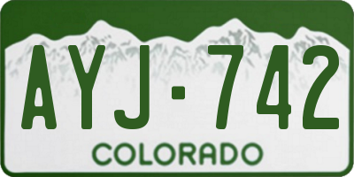 CO license plate AYJ742