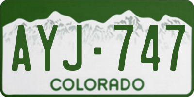 CO license plate AYJ747