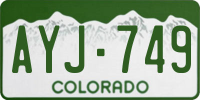 CO license plate AYJ749