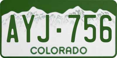 CO license plate AYJ756