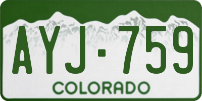 CO license plate AYJ759
