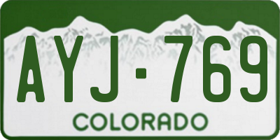 CO license plate AYJ769