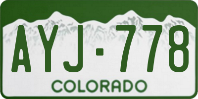 CO license plate AYJ778
