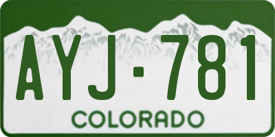 CO license plate AYJ781