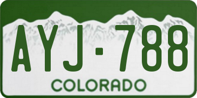 CO license plate AYJ788