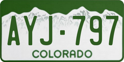 CO license plate AYJ797