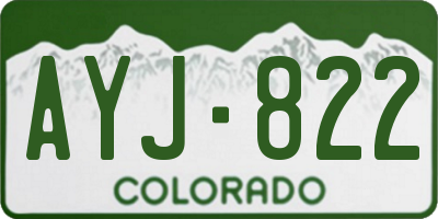 CO license plate AYJ822