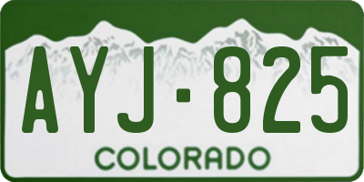 CO license plate AYJ825