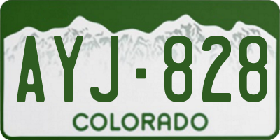 CO license plate AYJ828