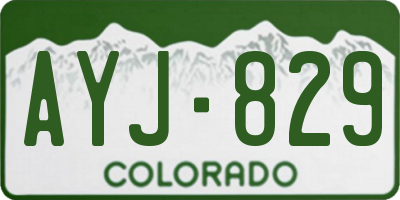 CO license plate AYJ829
