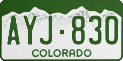 CO license plate AYJ830
