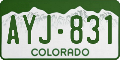 CO license plate AYJ831