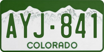 CO license plate AYJ841